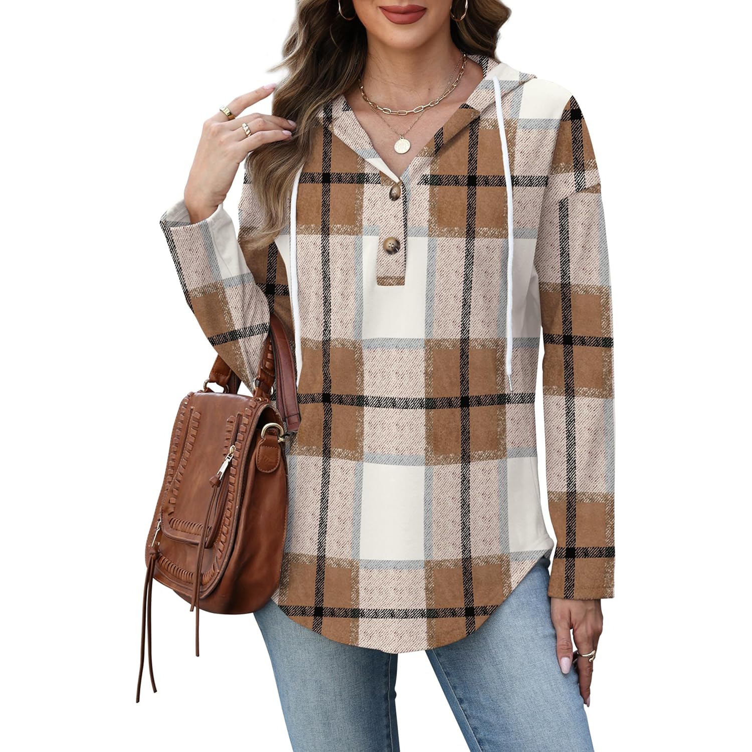 RUMIA Dam Tops V Neck Button sweatshirt for - Image 2