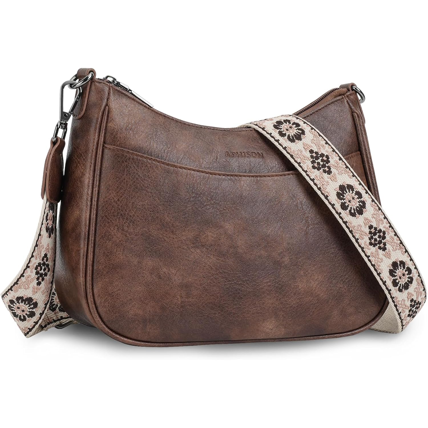 APHISON Trendy läder crossbody Purse with justerbar rem,