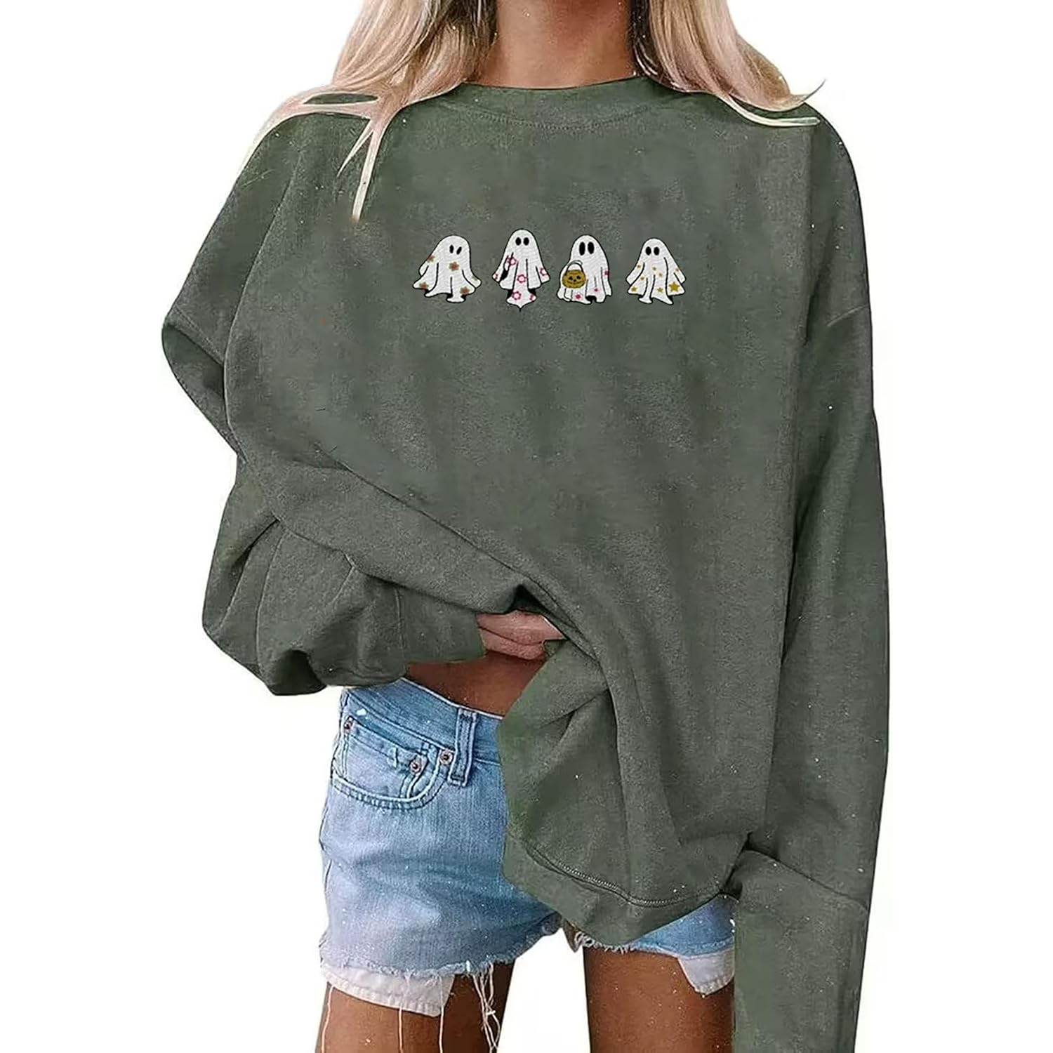 Fiscrat Halloween Spooky Season oversized sweatshirt Dam Cute