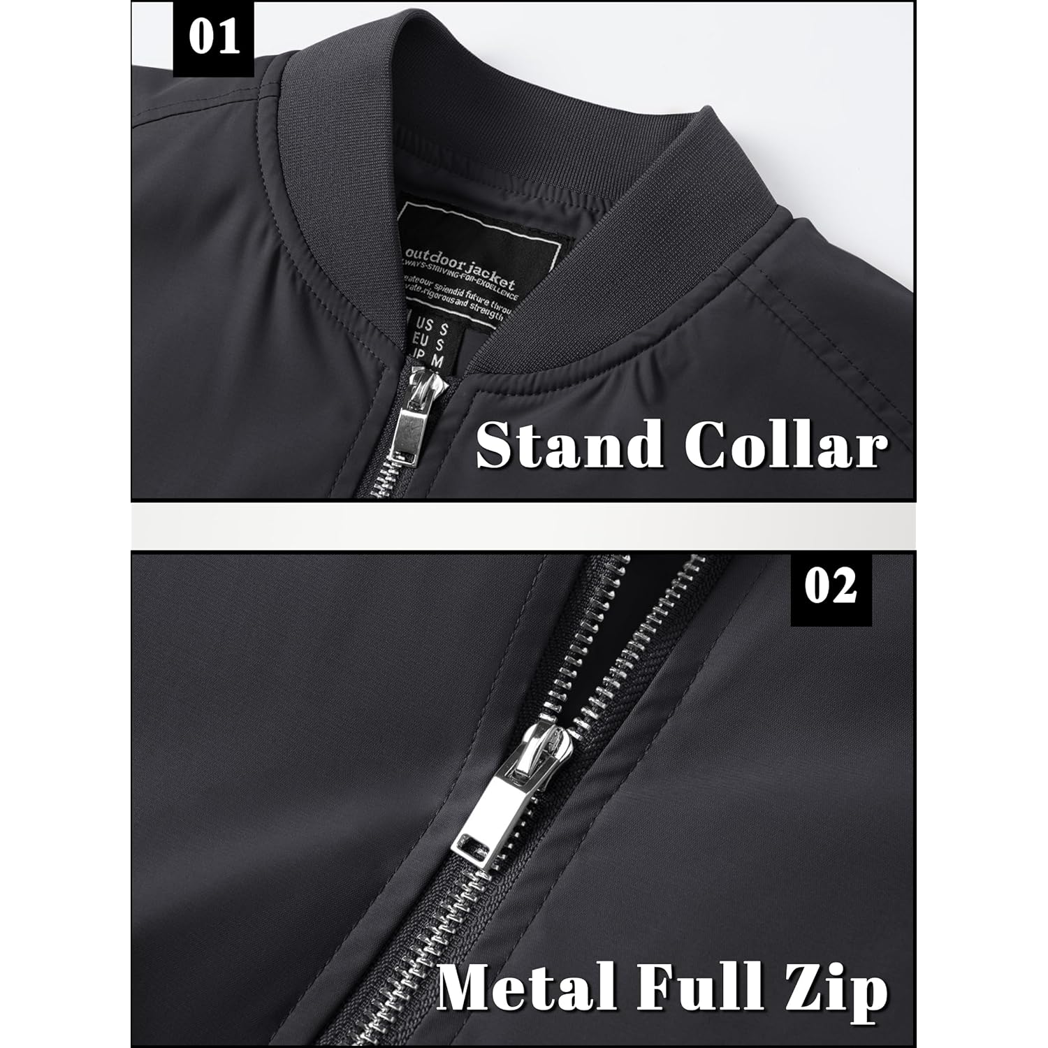 TACVASEN Herr bomber jacka lättvikts Casual Spring Fall - Image 5