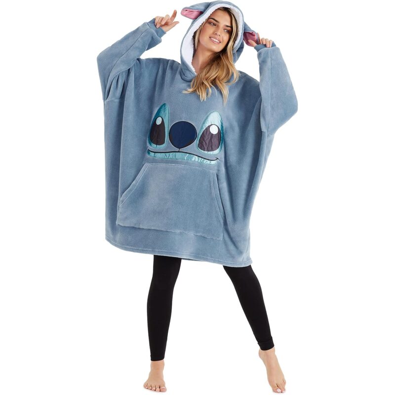 Disney Stitch Blanket hoodie for Dam Warm fleece
