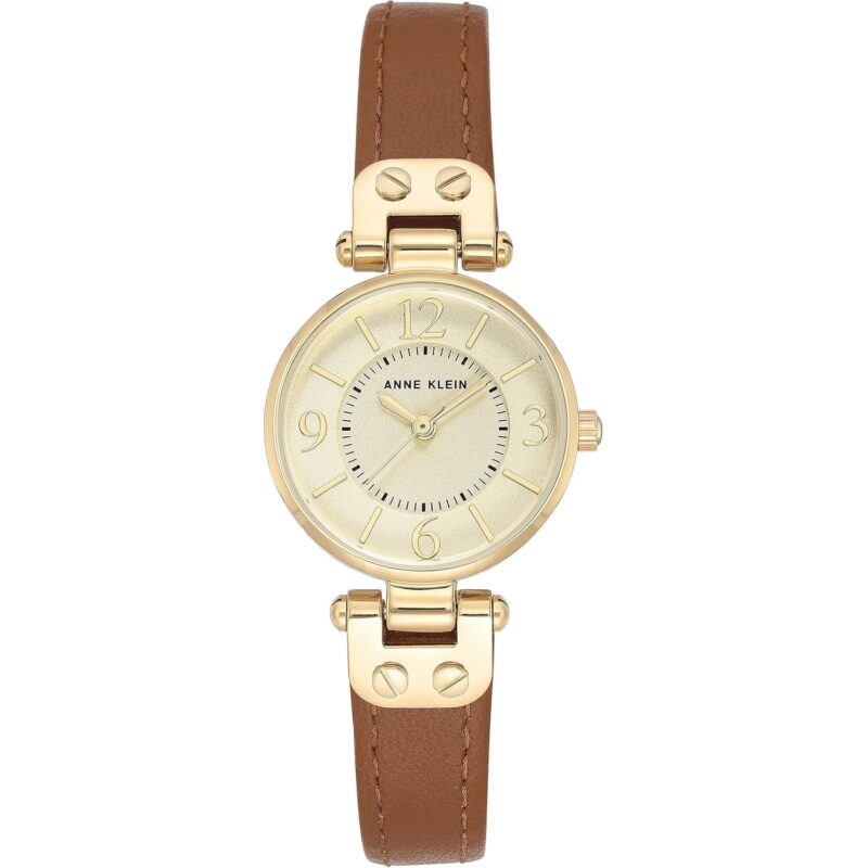Anne Klein Dam läder Strap klocka