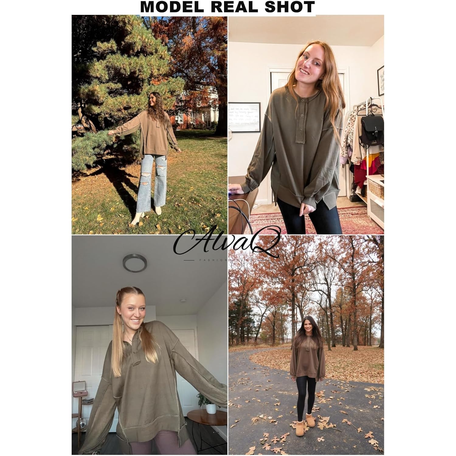 AlvaQ sweatshirt for Dam oversized Casual Long Sleeve - Image 4