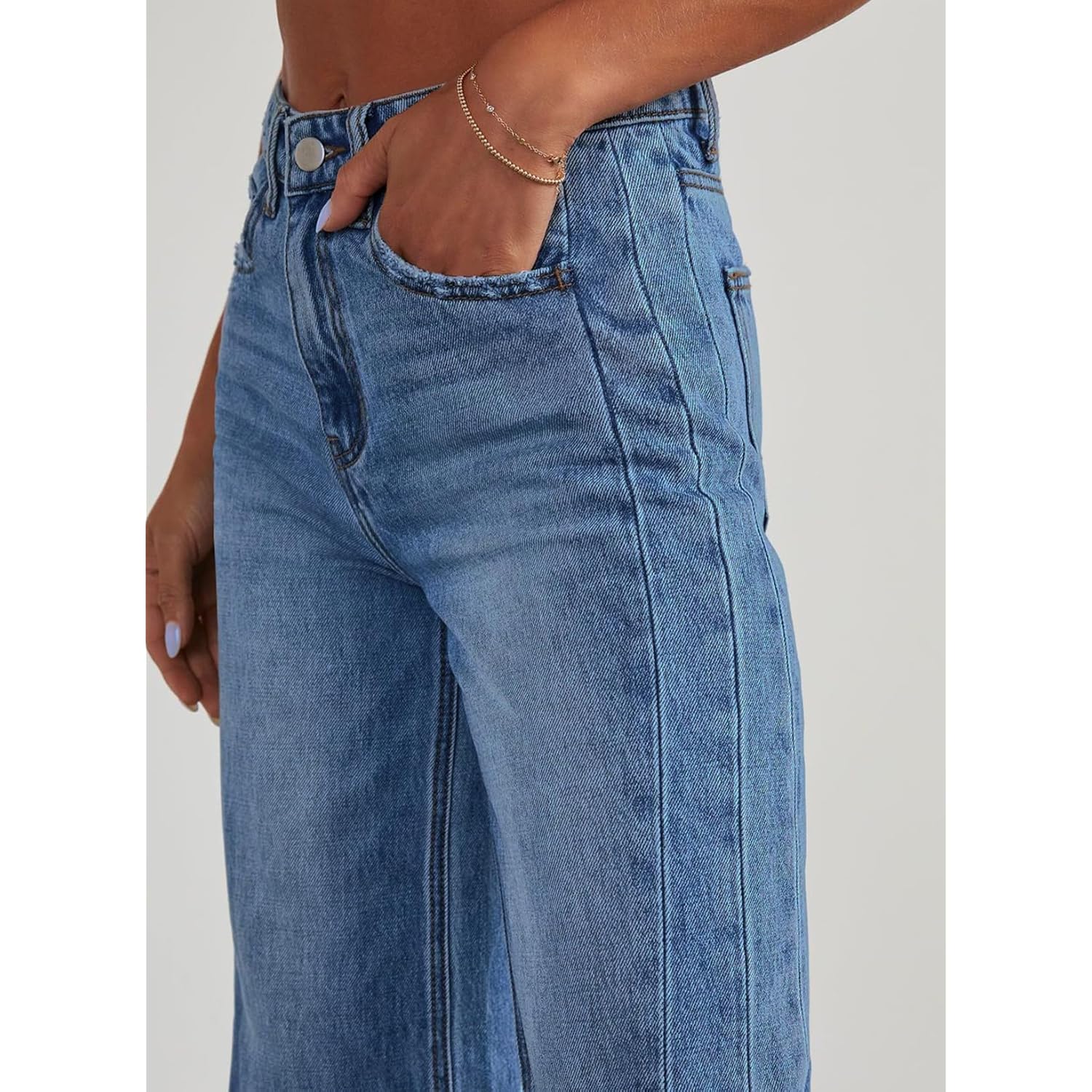 Sidefeel Dam wide leg jeans High Waisted Strechy - Image 3