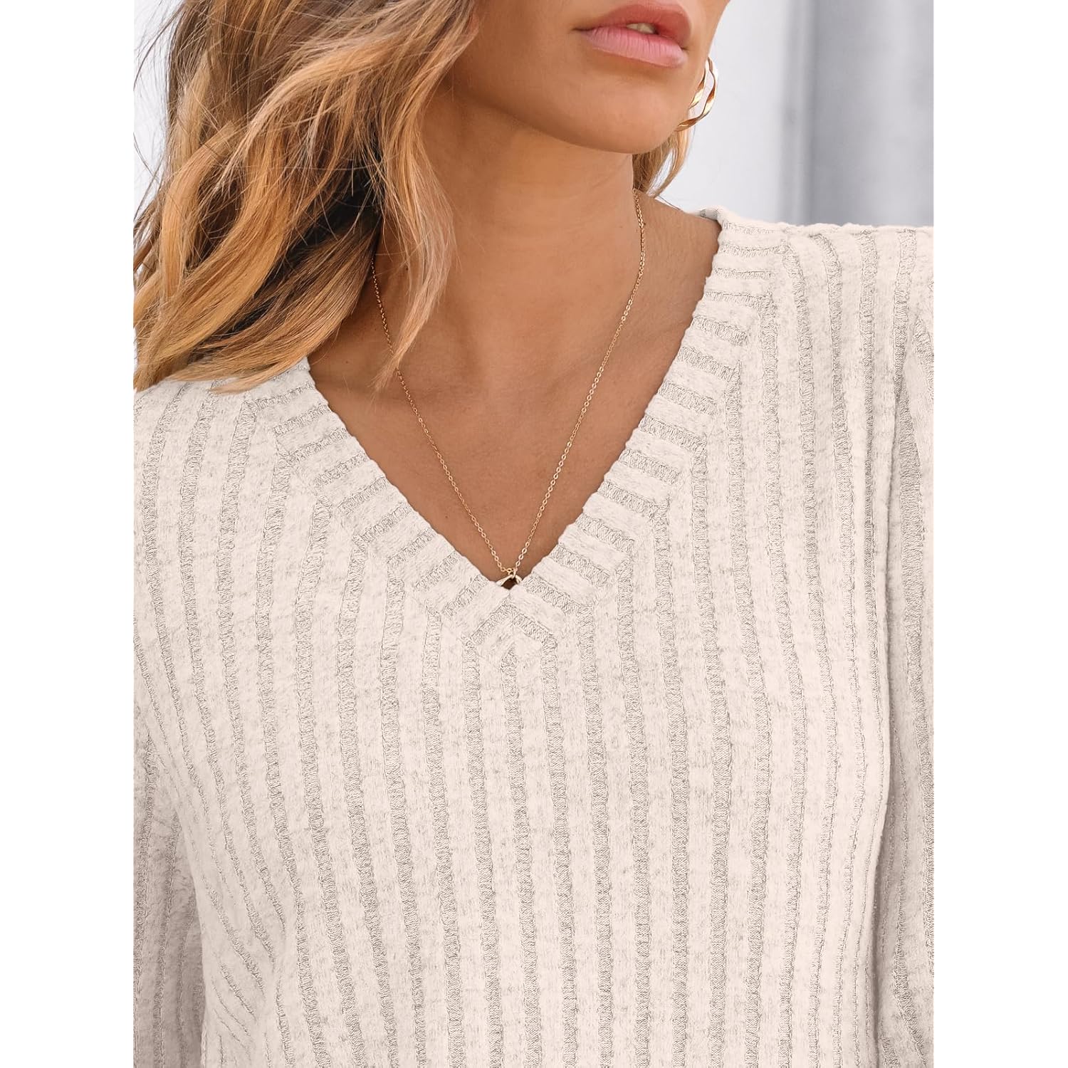 AUTOMET Dam v‑ringning långärmad skjorta Fall Fashion topp - Image 5