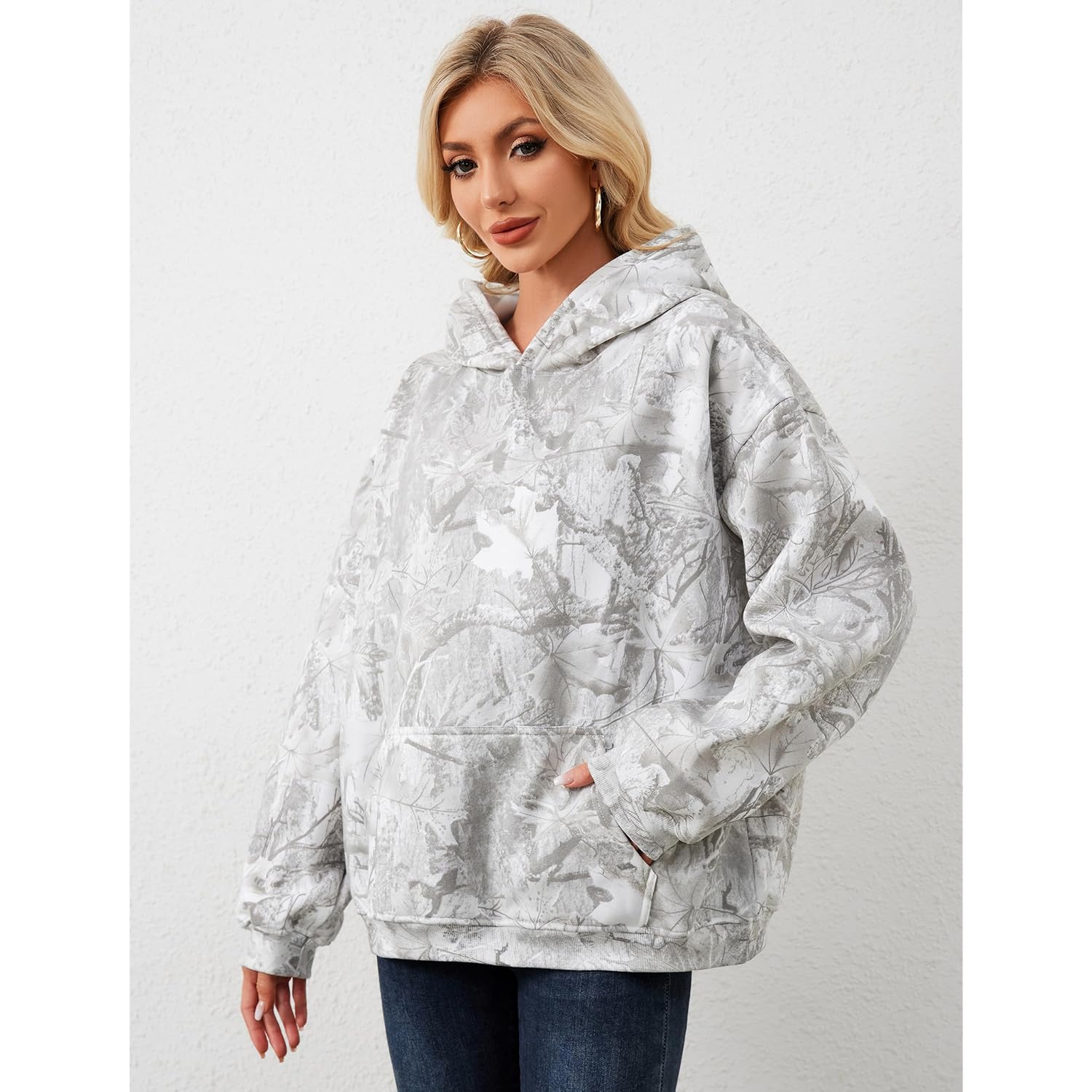 Camo hoodie For Dam oversized Long Sleeve Drop - Image 6