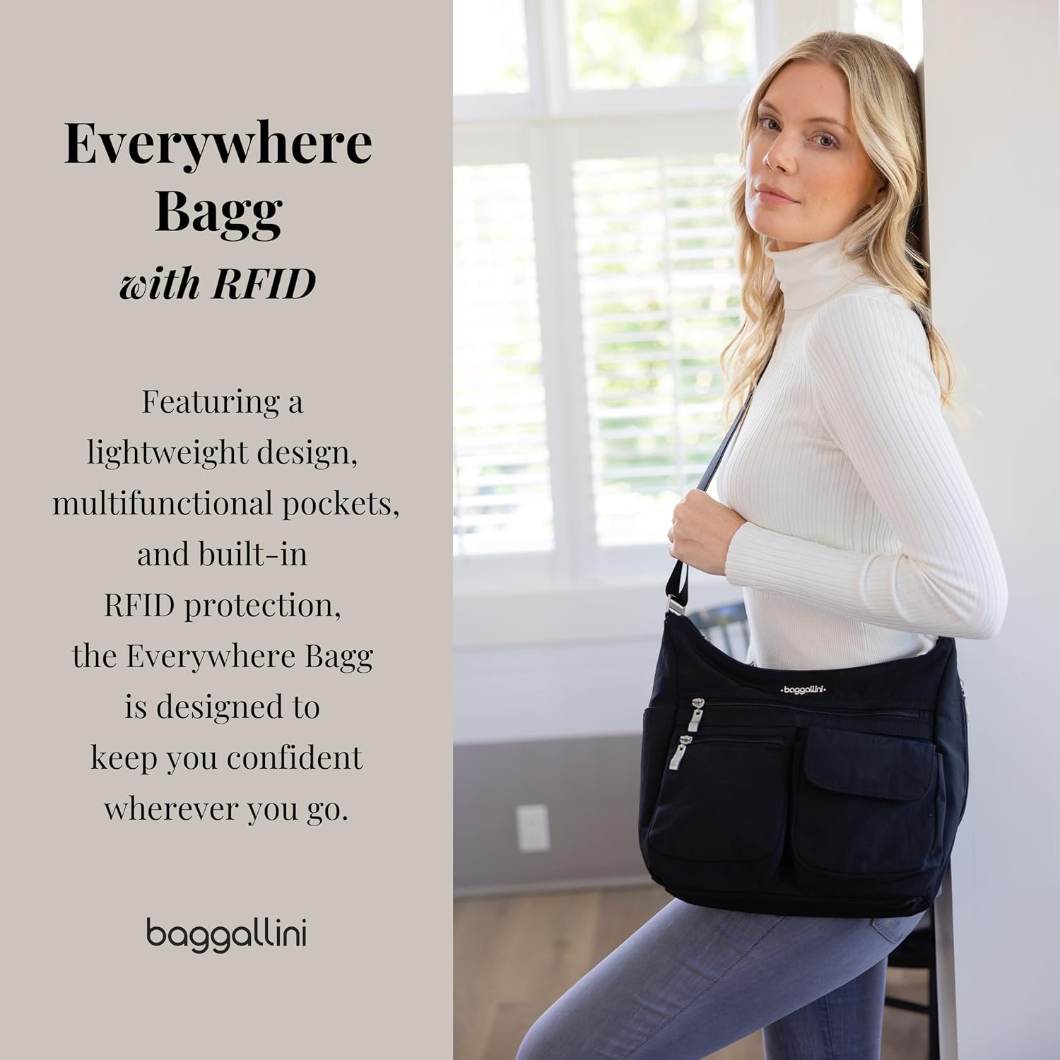 Baggallini Everywhere Bagg crossbody Women 11x9 Lightweight Nylon - Image 2