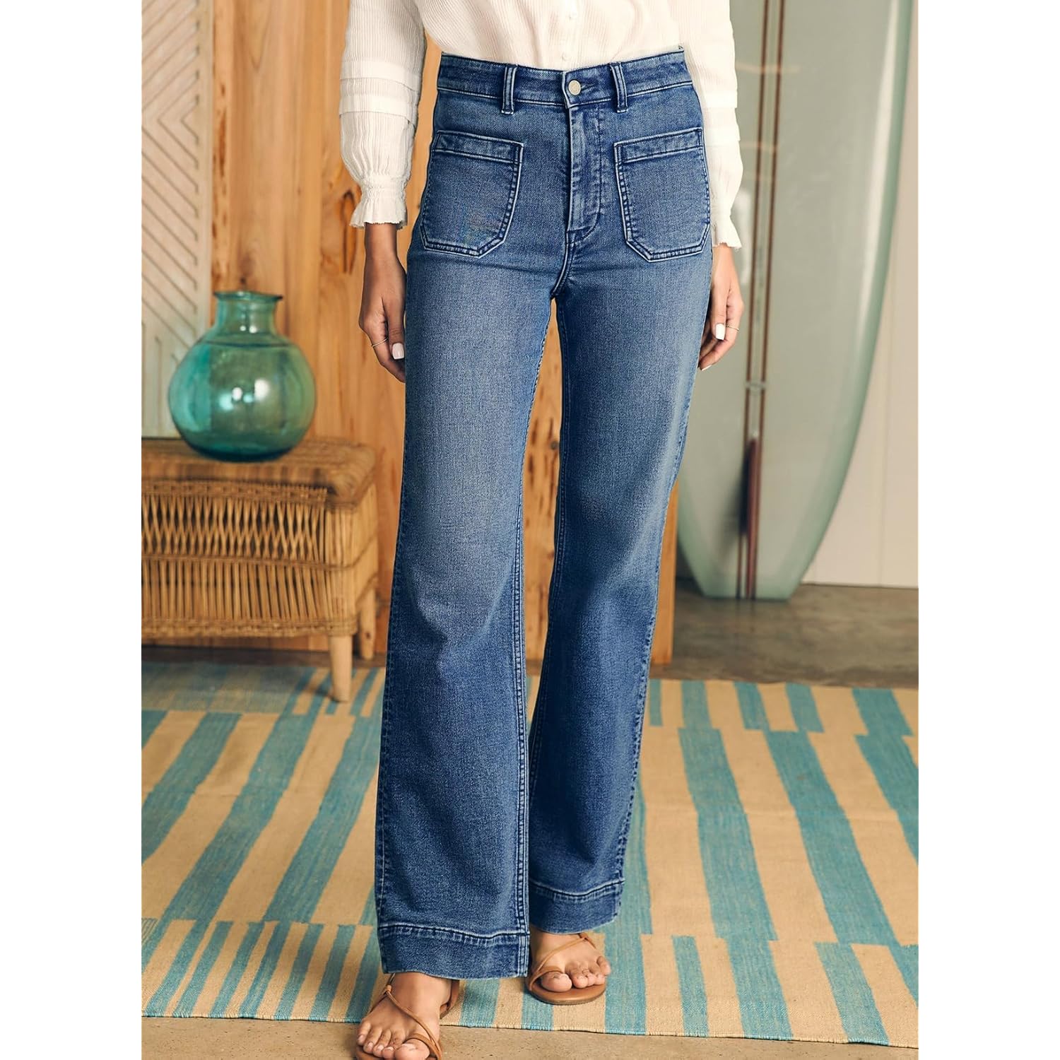 Astylish Dam wide leg jeans High Waisted Stretchy - Image 3