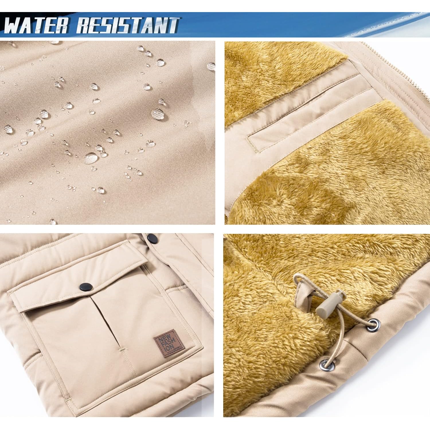 TACVASEN Herr Winter jacka with Hood Water Repellent - Image 7