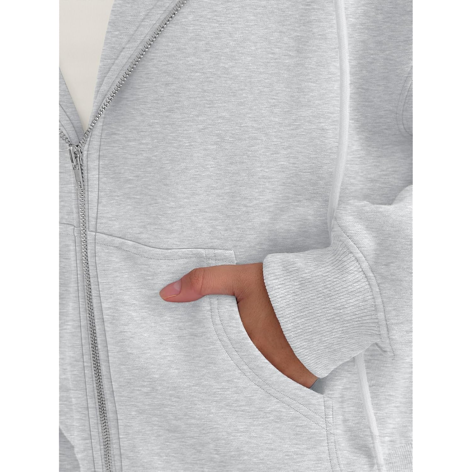 Trendy Queen dragkedja hoodie For Dam cropped sweatshirt - Image 5