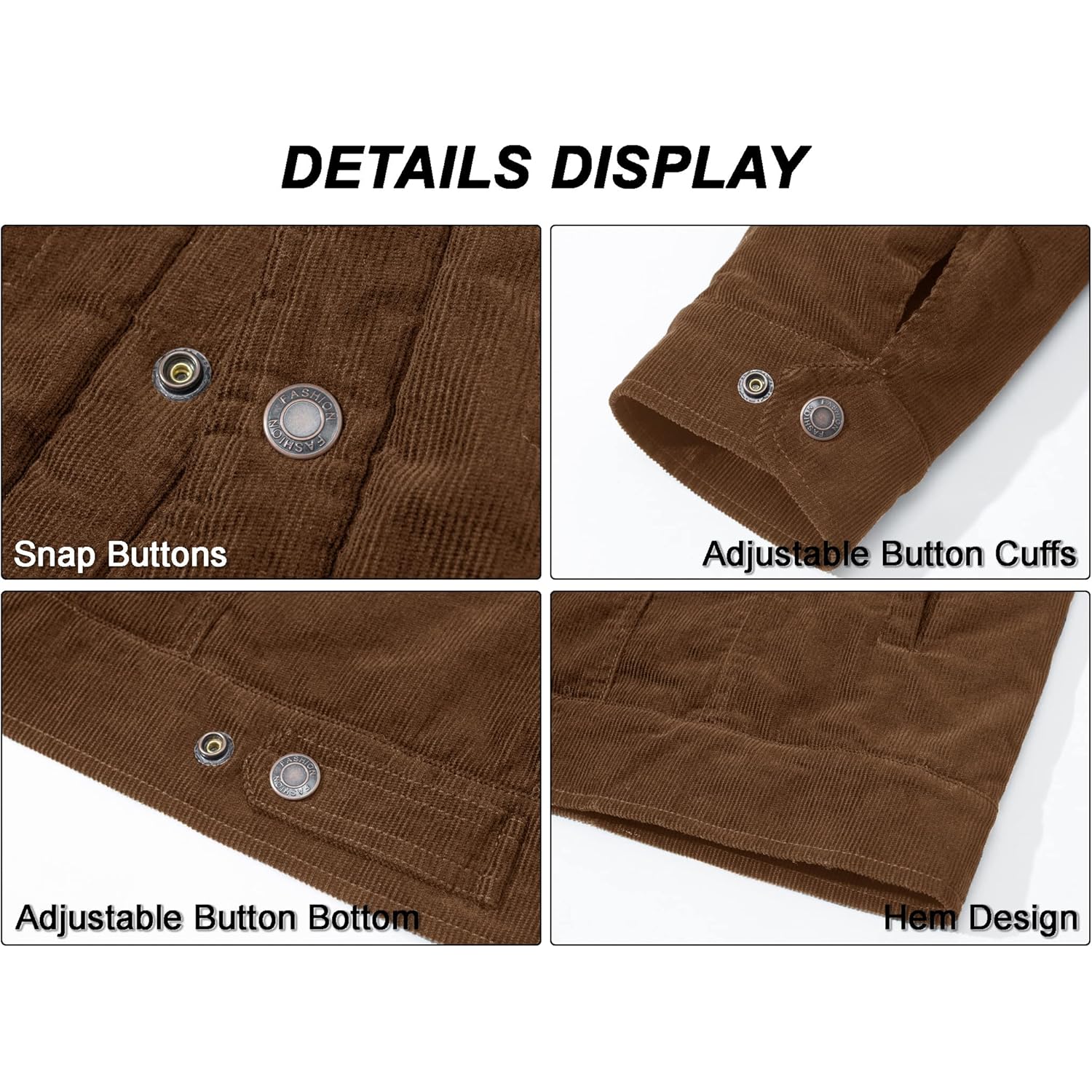 MAGCOMSEN Herr Corduroy jacka Winter Sherpa Lined Warm - Image 7