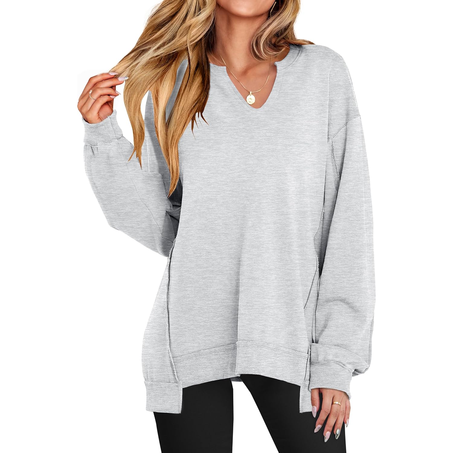 ANRABESS Dam oversized sweatshirt Long Sleeve Tunic Shirts