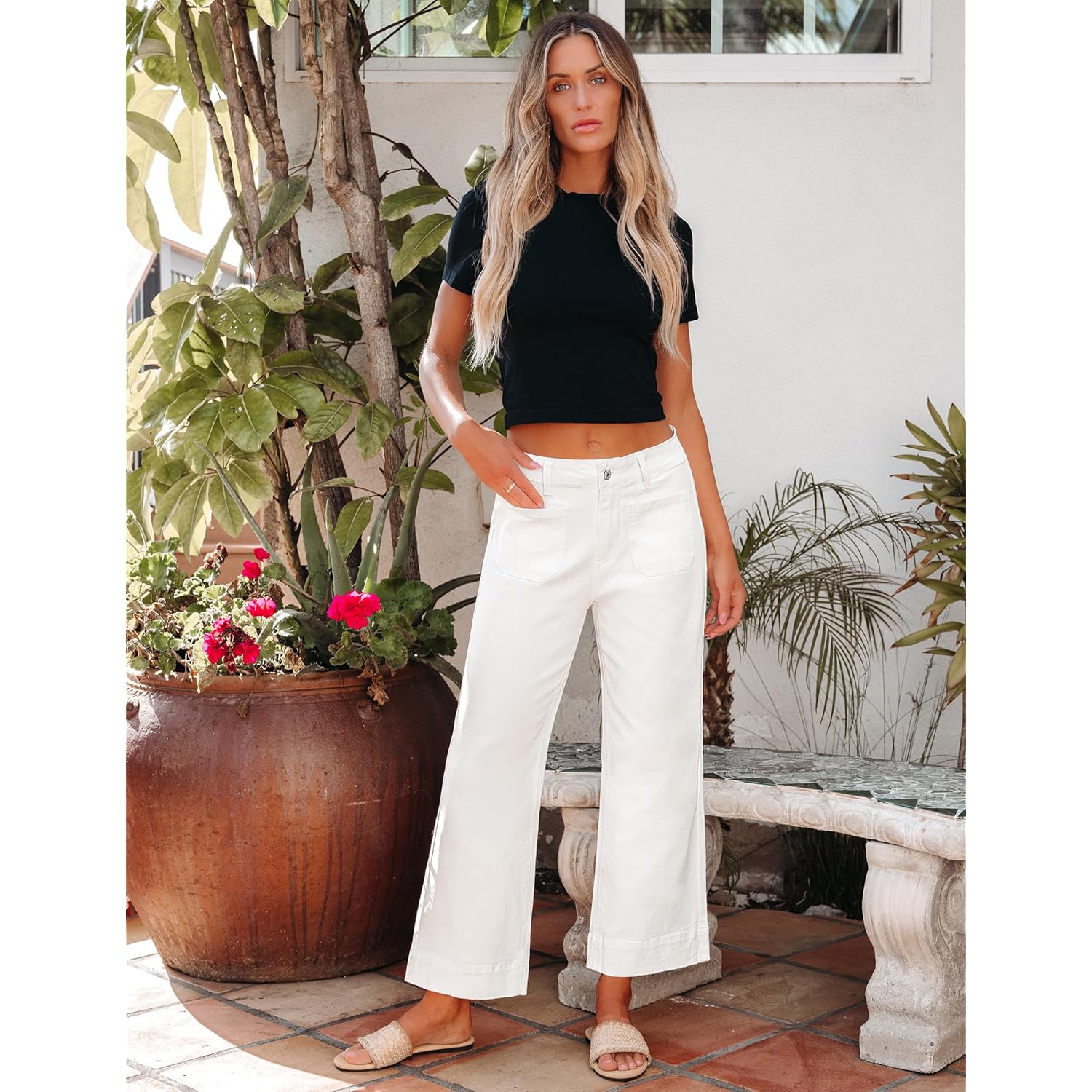 Luvamia wide leg jeans for Women Trendy High - Image 6