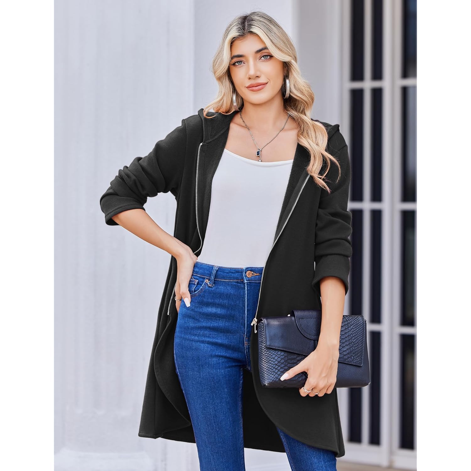 Zeagoo Dam Fall Jacket 2025 dragkedja hoodie Long - Image 2