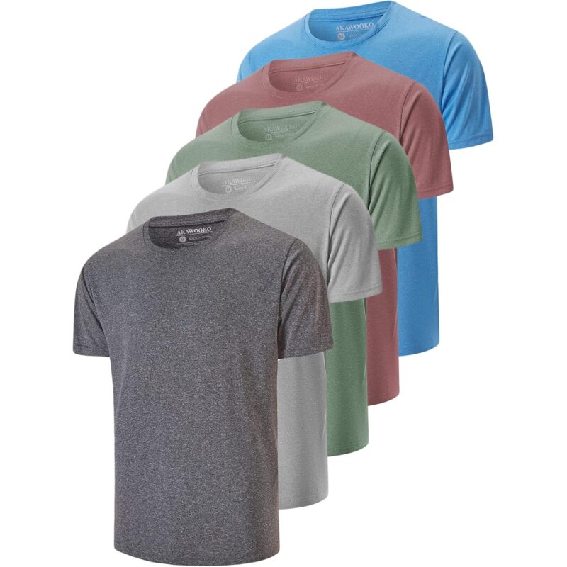5 Pack Herr Dry passform t‑shirt Athletic Running