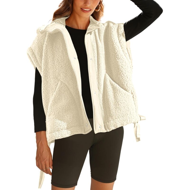 OPCAKM Dam Fuzzy Fleece väst oversized Sleeveless Sherpa