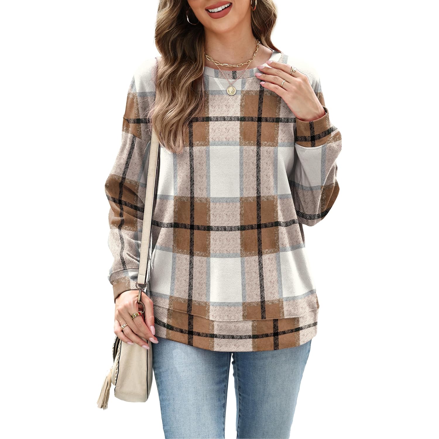 RUMIA Dam Crew Neck sweatshirt Loose pullover Long - Image 3