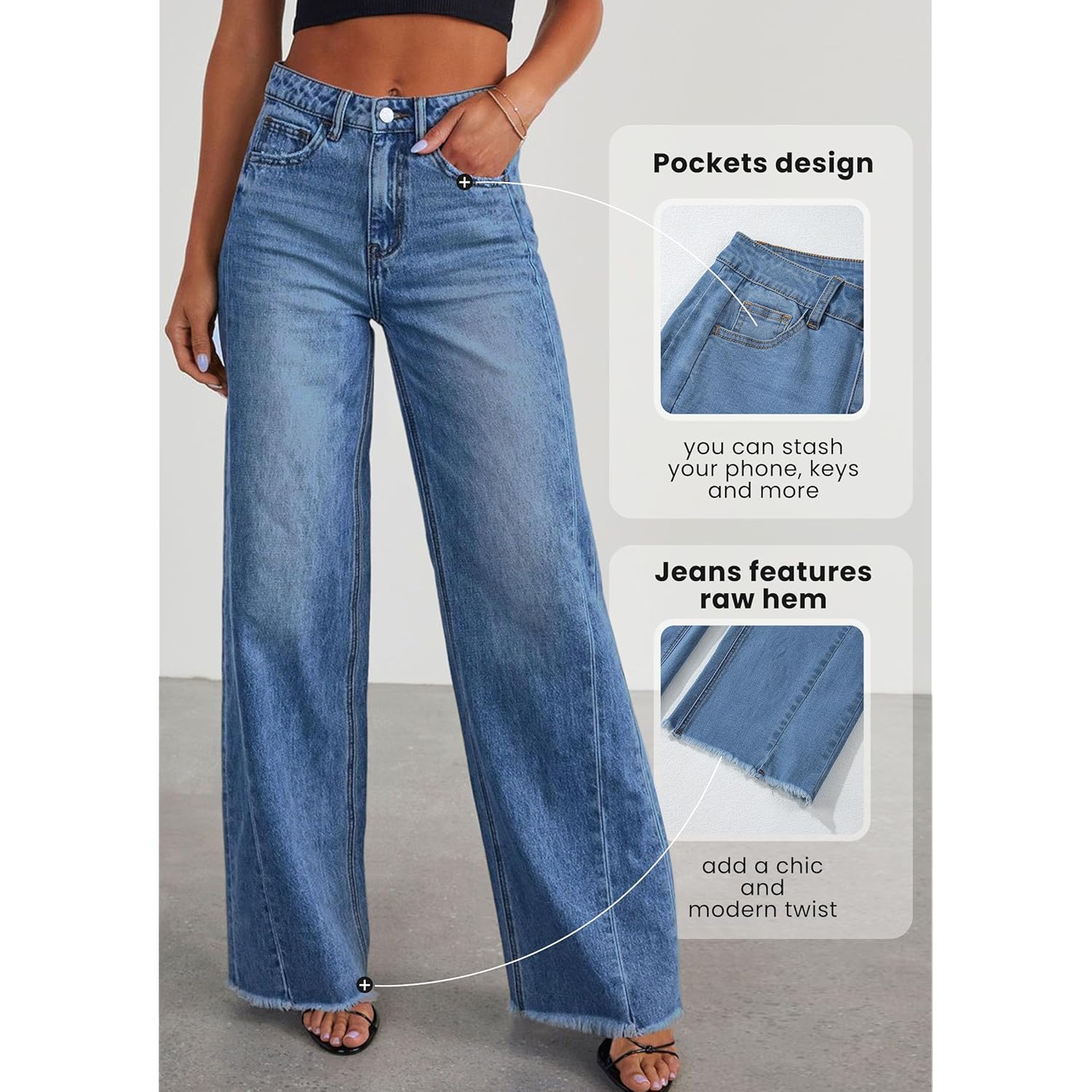 PRETTYGARDEN wide leg jeans for Women Trendy 2025 - Image 2