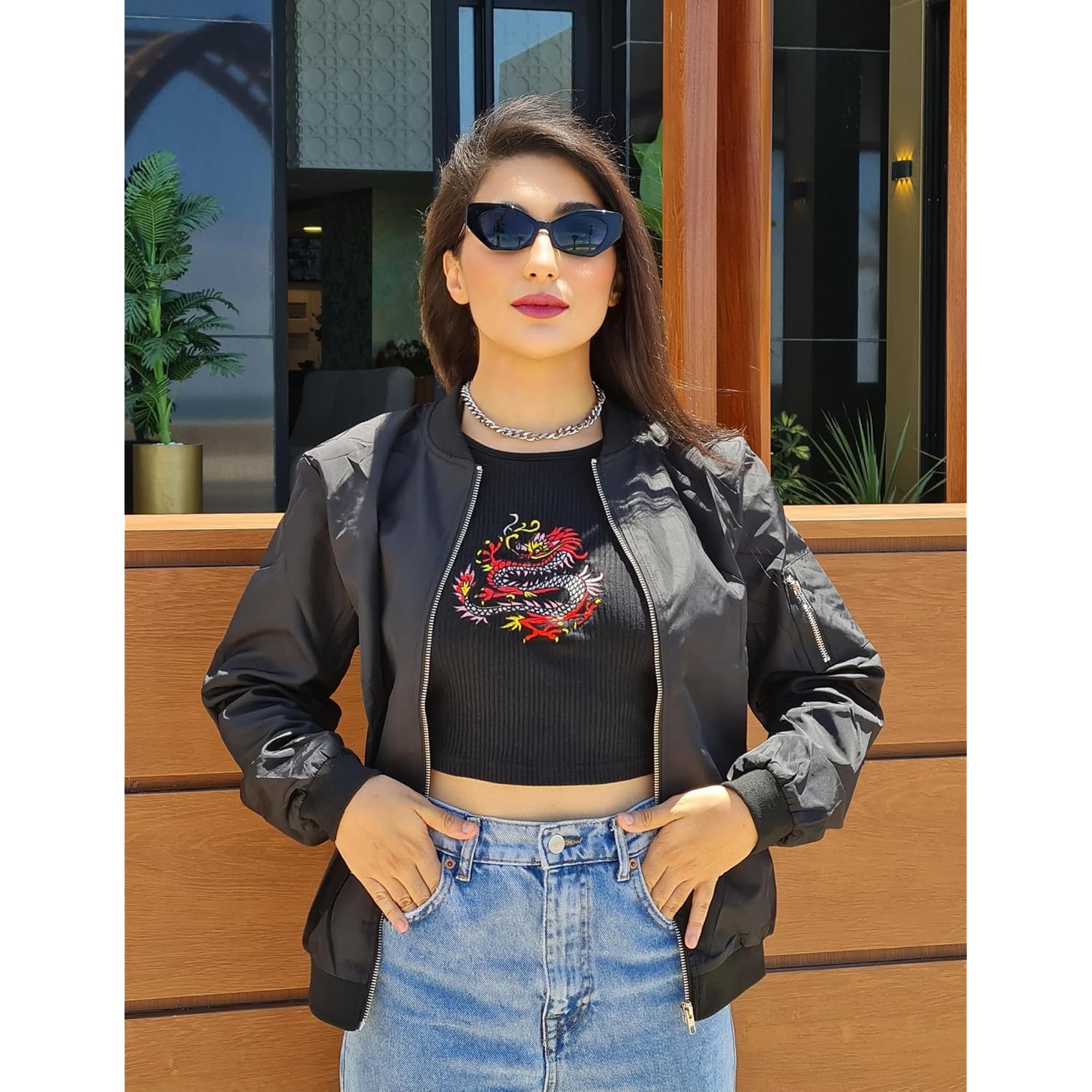 Zeagoo Dam bomber jacka Casual kappa Zip Up - Image 3