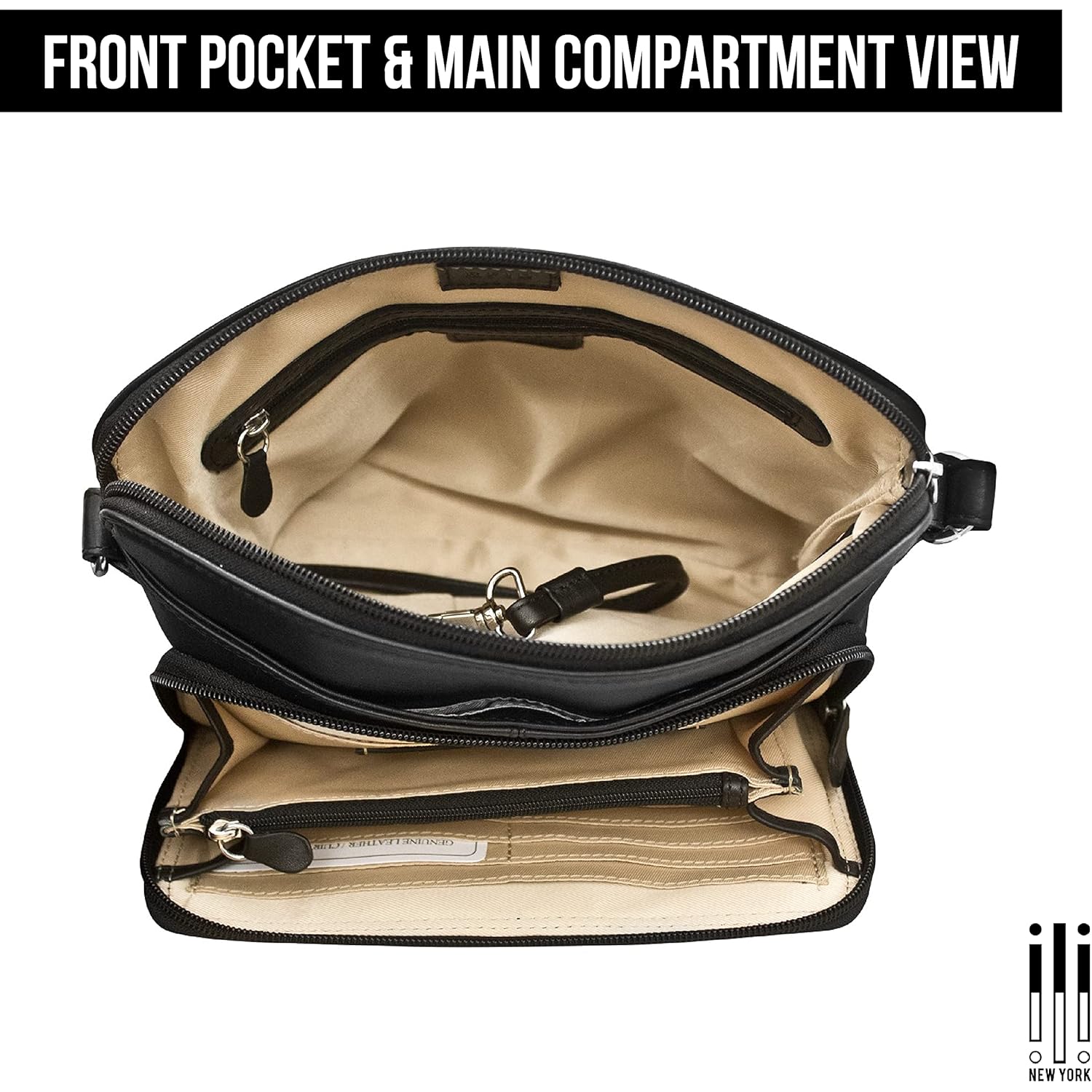 Ili New York Genuine läder crossbody Bags for - Image 5