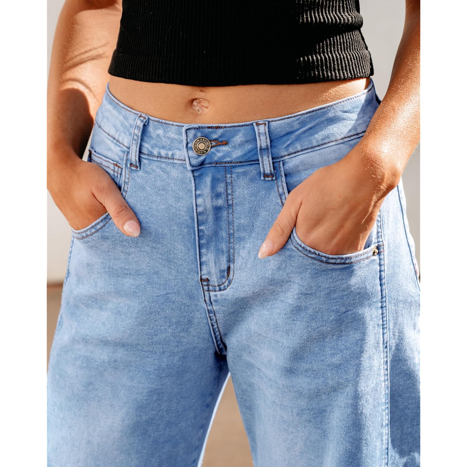 GRAPENT Barrel jeans for Women Trendy High Waisted - Image 7