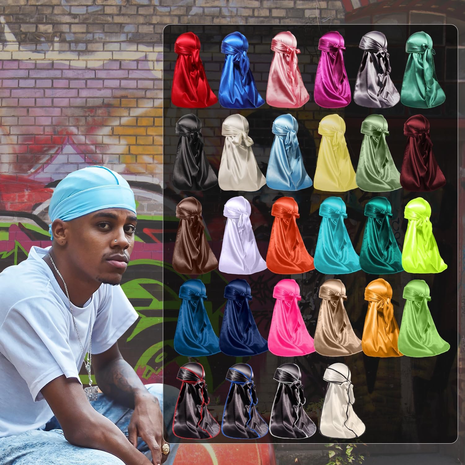 ForceWave 2 Pieces Silky Durag Pack for Men - Image 5
