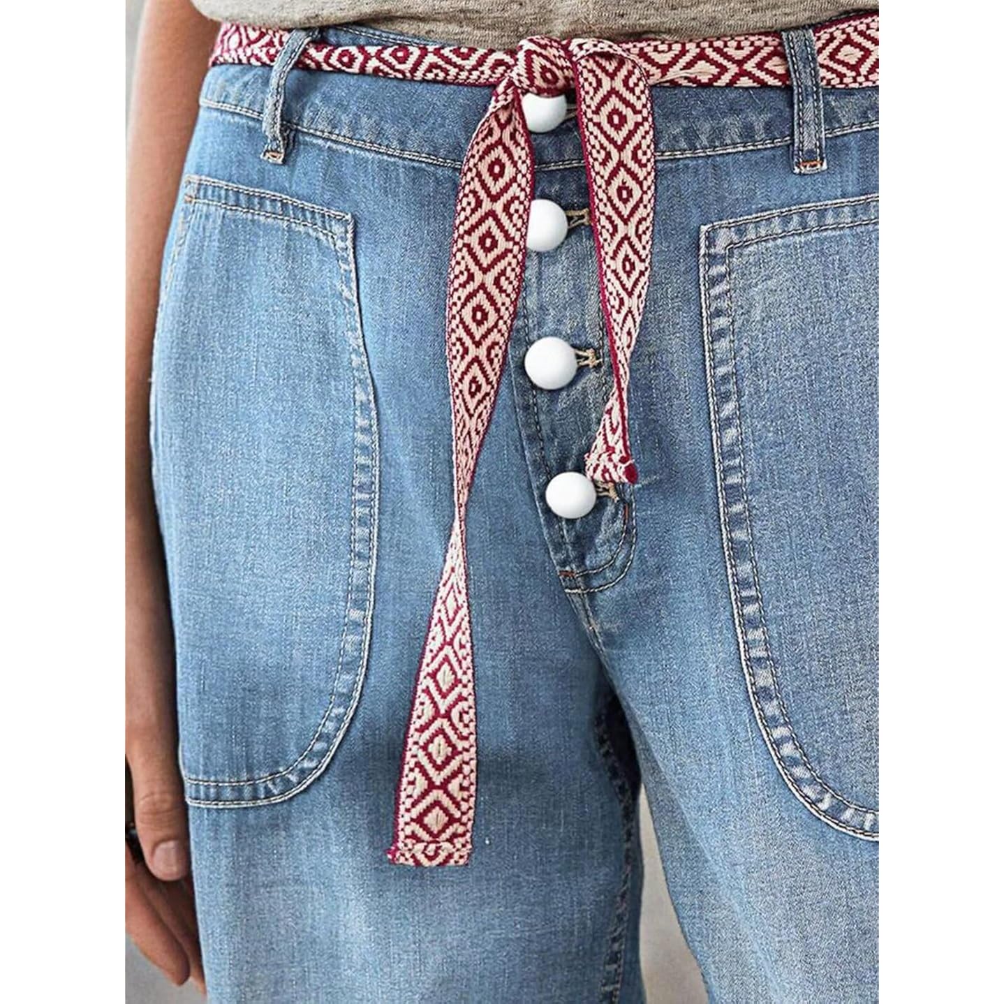 Flamingals straight Leg Button Fly jeans for Women - Image 4