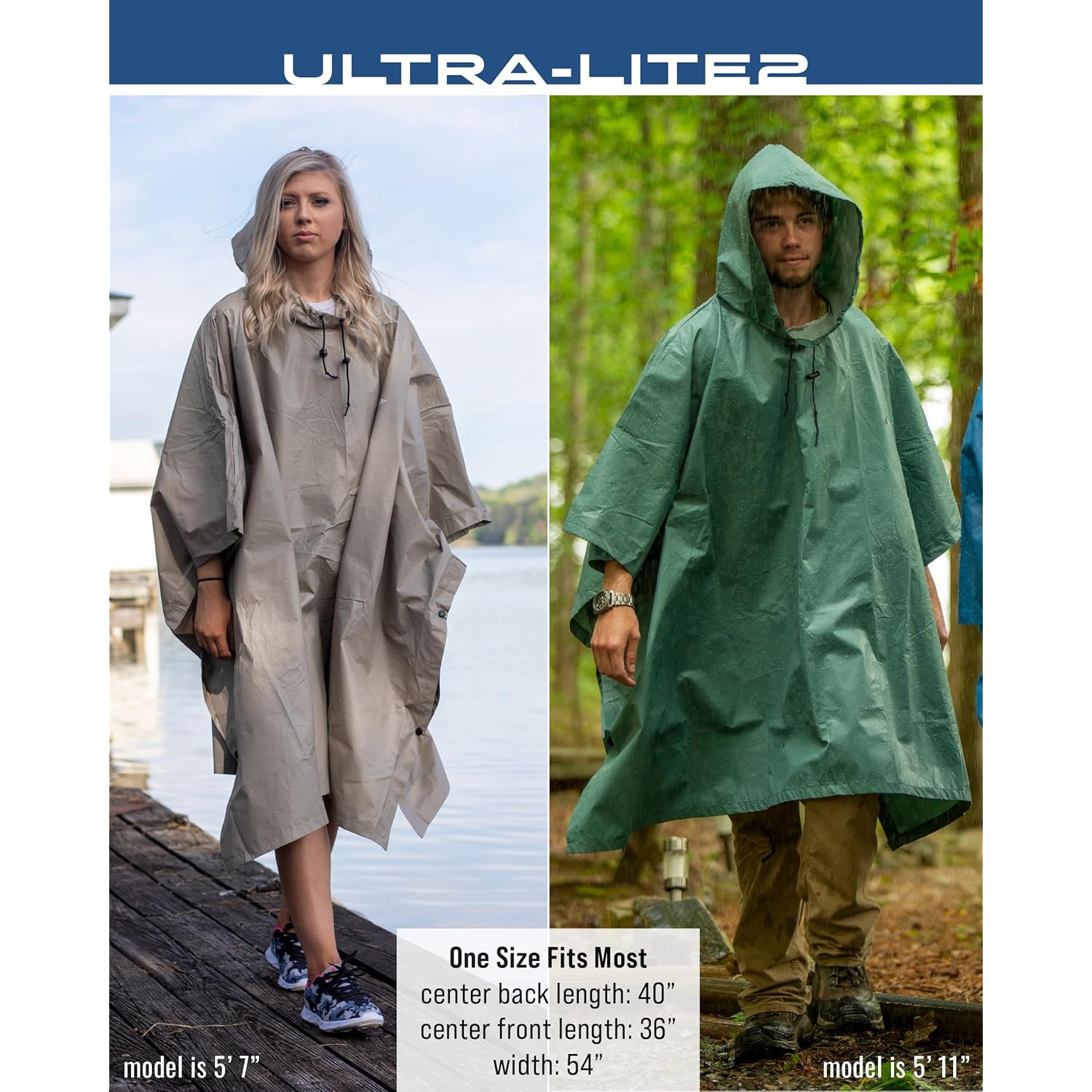 FROGG TOGGS Ultra-lite2 Waterproof, Breathable Rain Poncho, Adult - Image 6