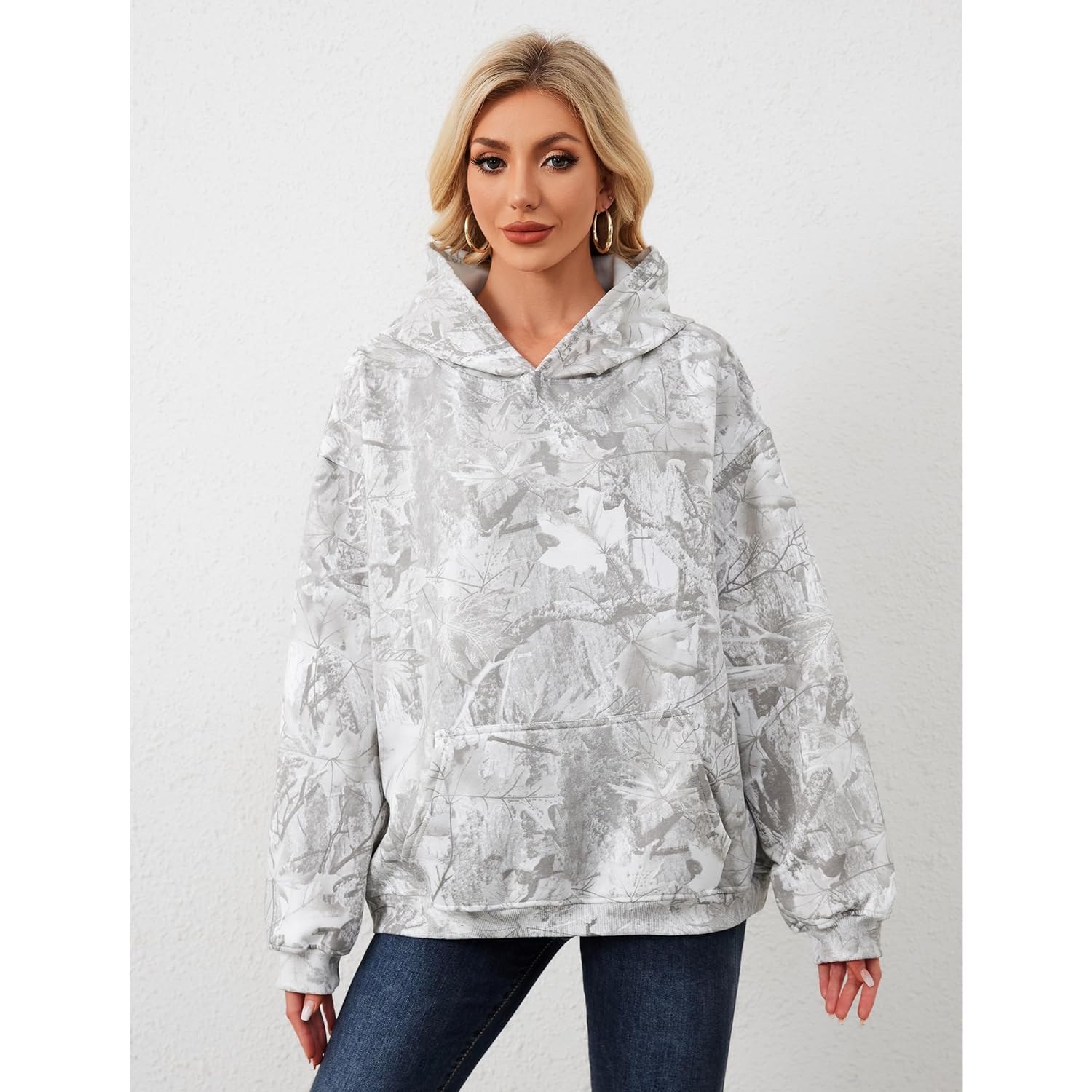 Camo hoodie For Dam oversized Long Sleeve Drop - Image 3