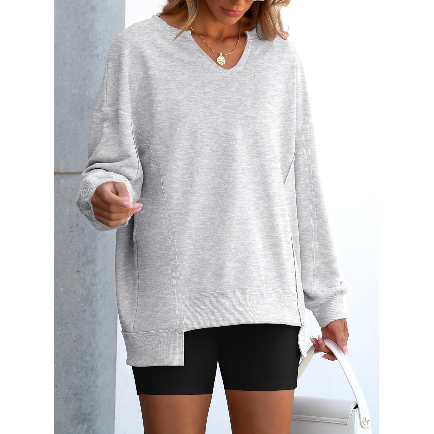 ANRABESS Dam oversized sweatshirt Long Sleeve Tunic Shirts - Image 3