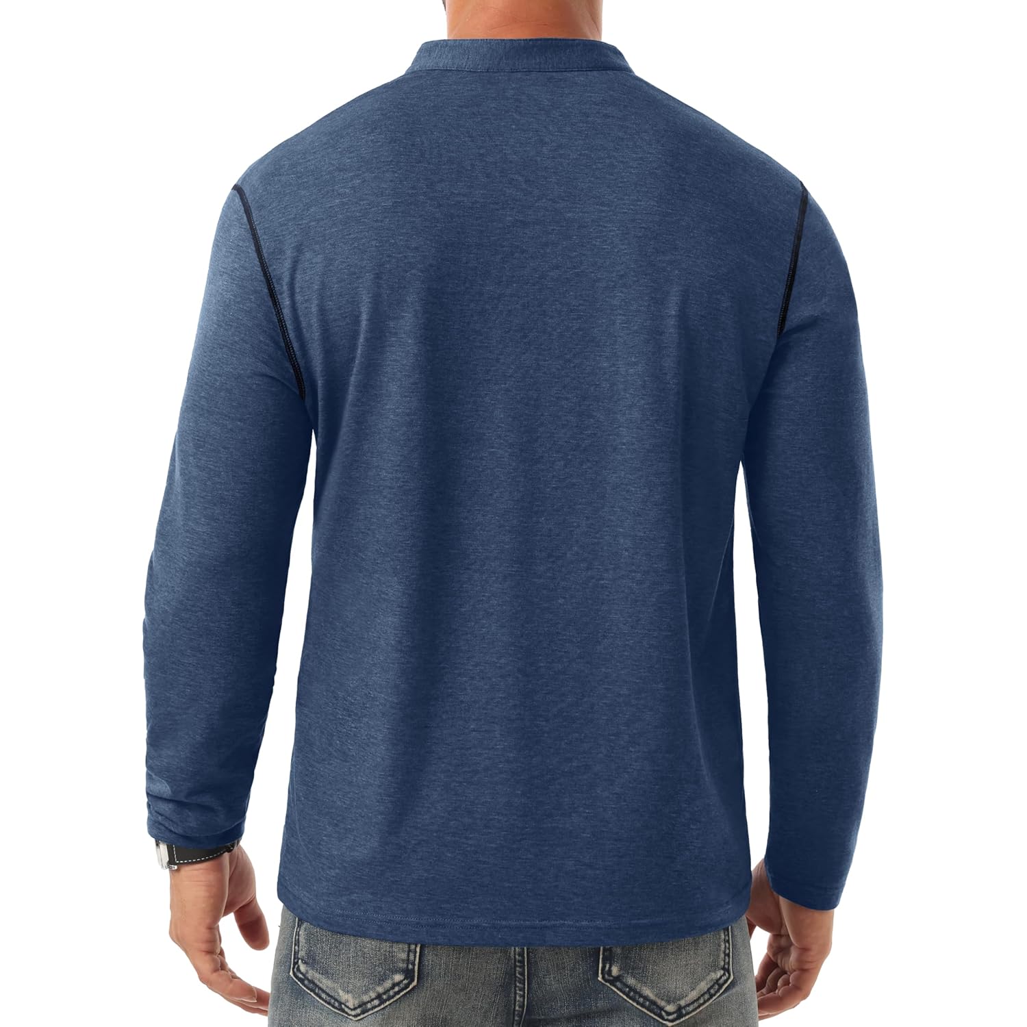 Sailwind Herr Henley Shirts långärmad Button t‑shirt Casual - Image 5