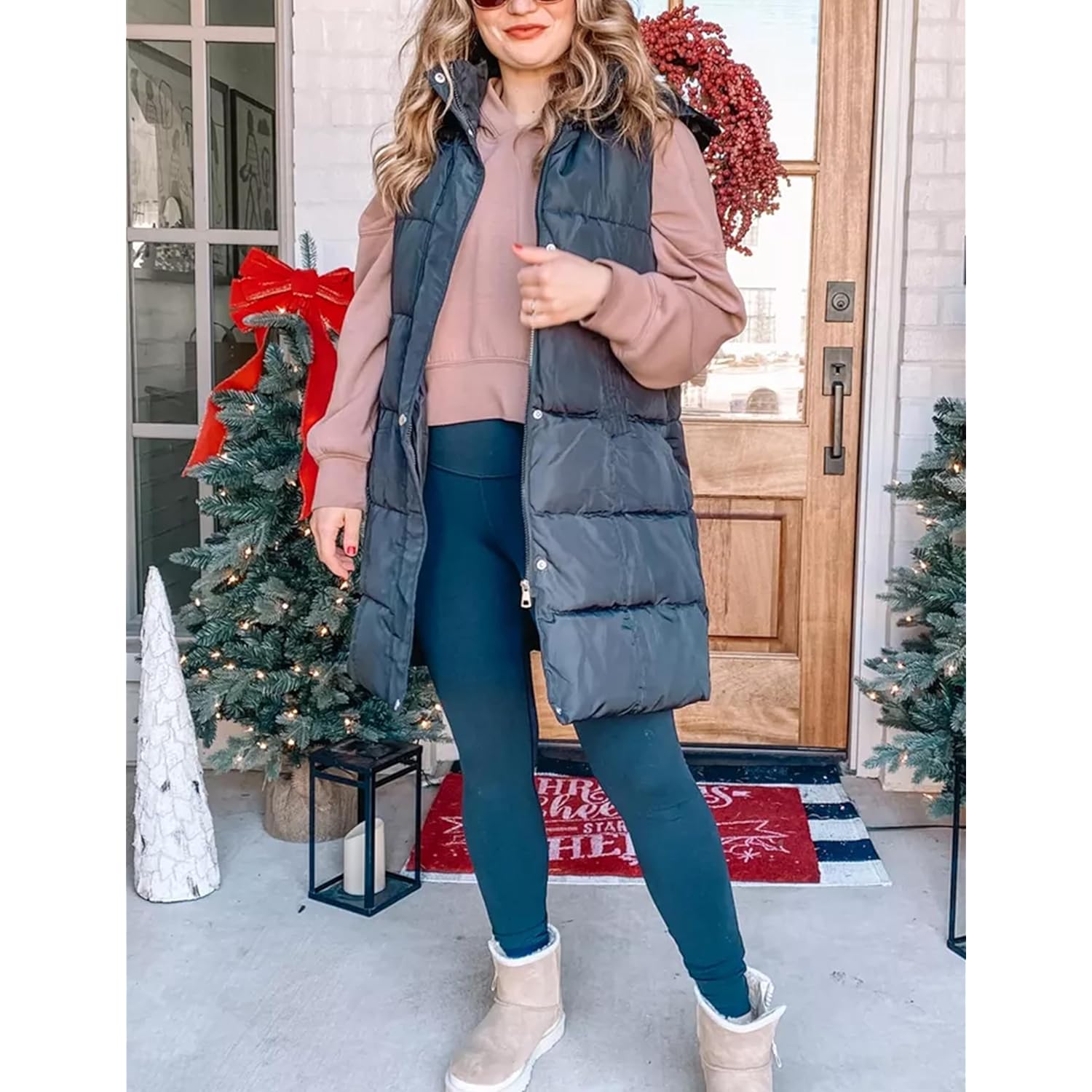 Tanming Dam Long puffer väst Casual Sleeveless Puffy - Image 2