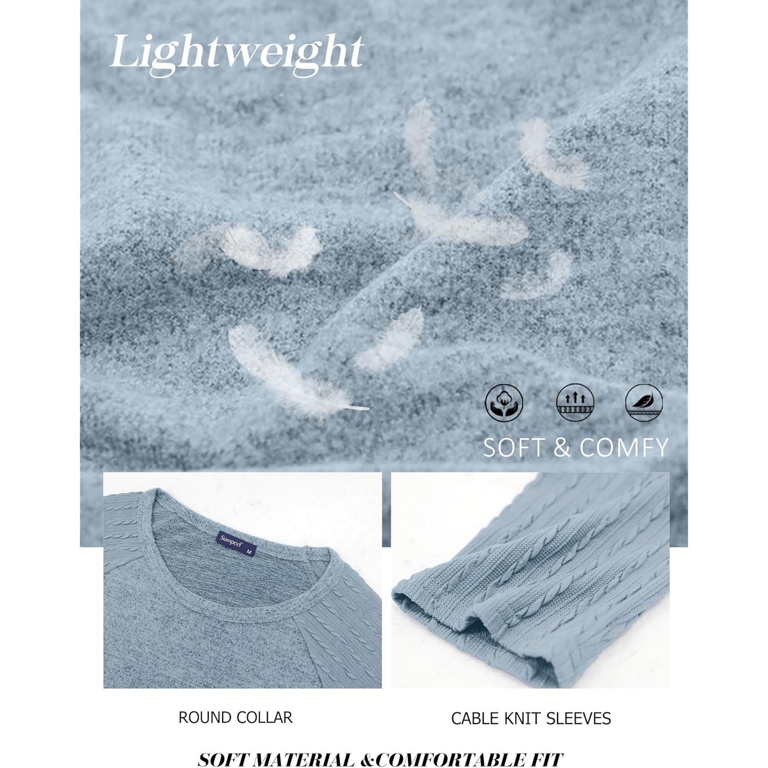 SAMPEEL sweatshirt for Dam Long Sleeve Shirts Crewneck - Image 6