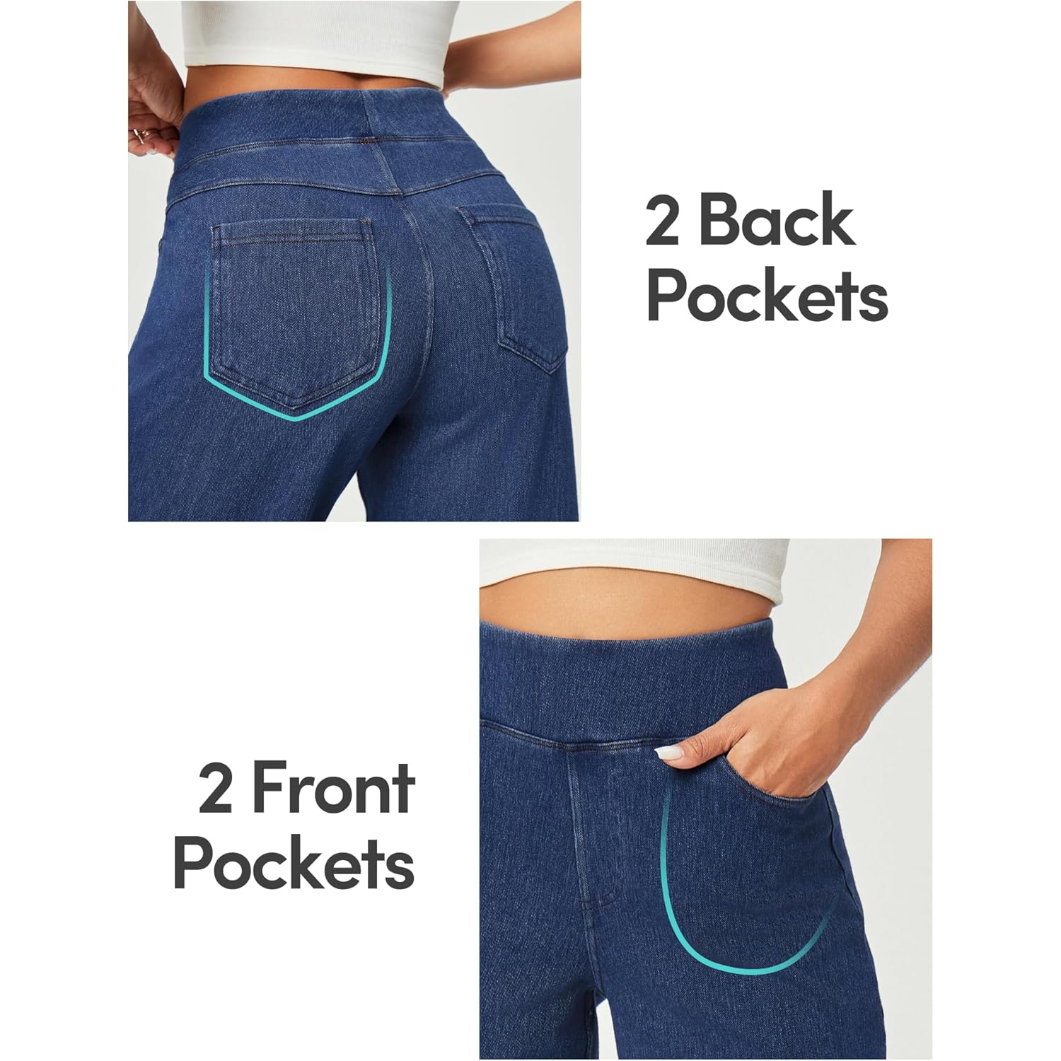 IUGA wide leg jeans Woman High Waisted Pull - Image 5