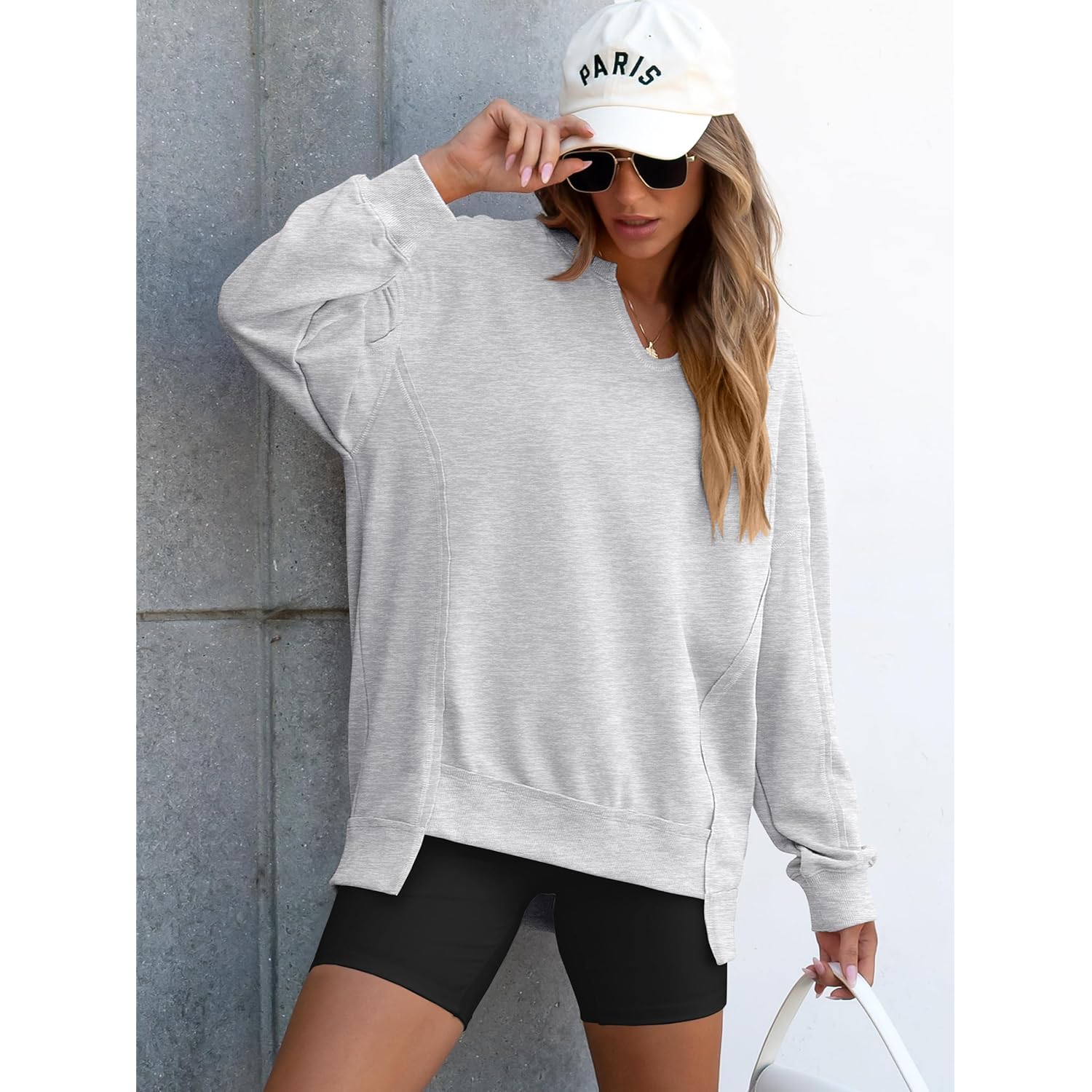 ANRABESS Dam oversized sweatshirt Long Sleeve Tunic Shirts - Image 6