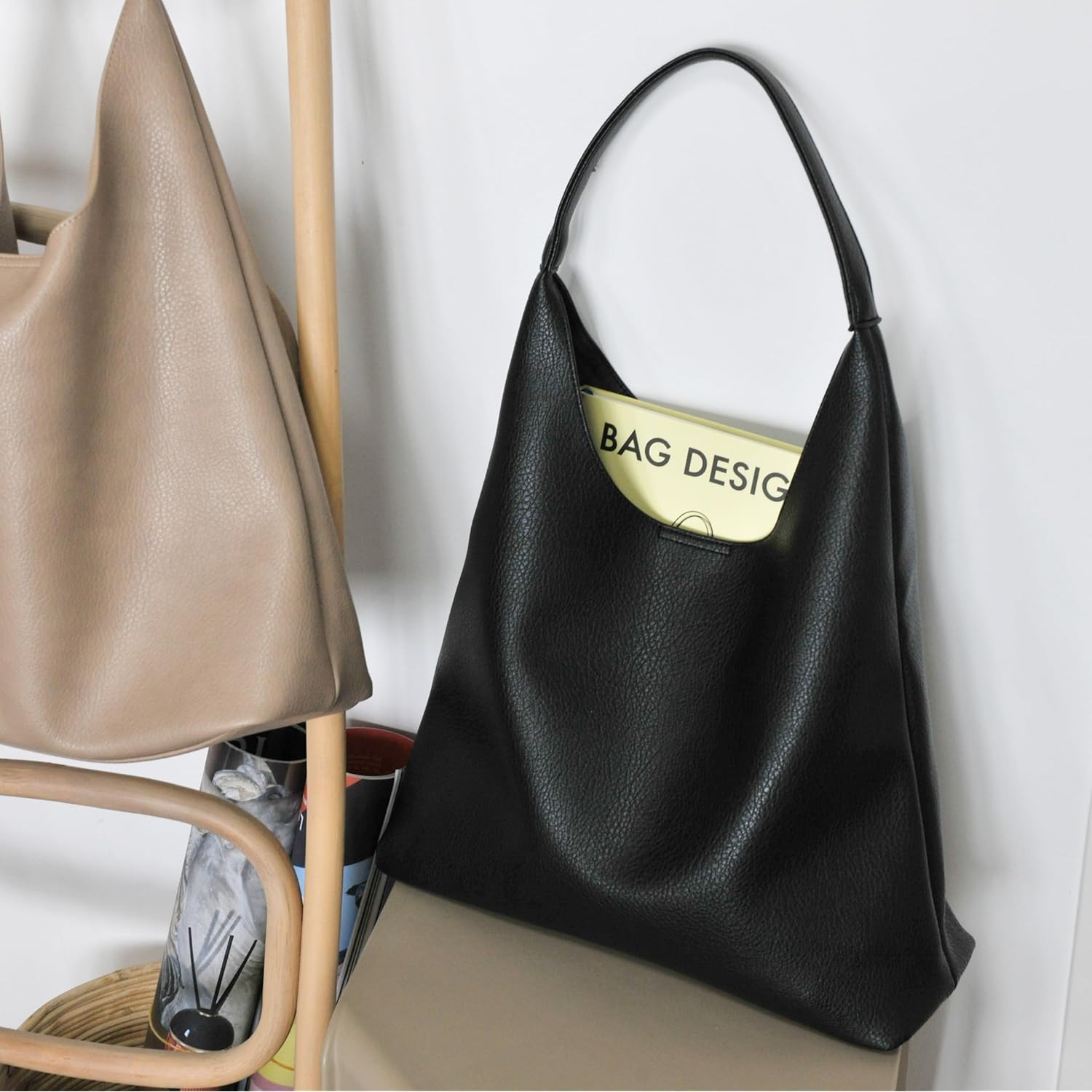 Hobo Bags for Women Soft Vegan läder Shoulder - Image 3