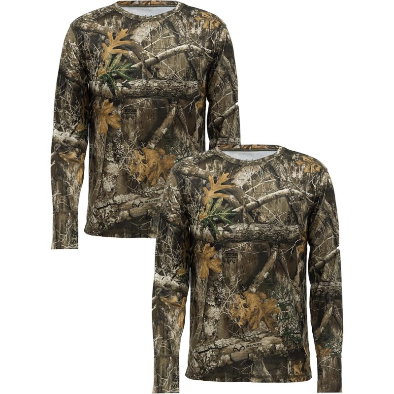 Realtree Herr 2 Pack långärmad Performance t‑shirt