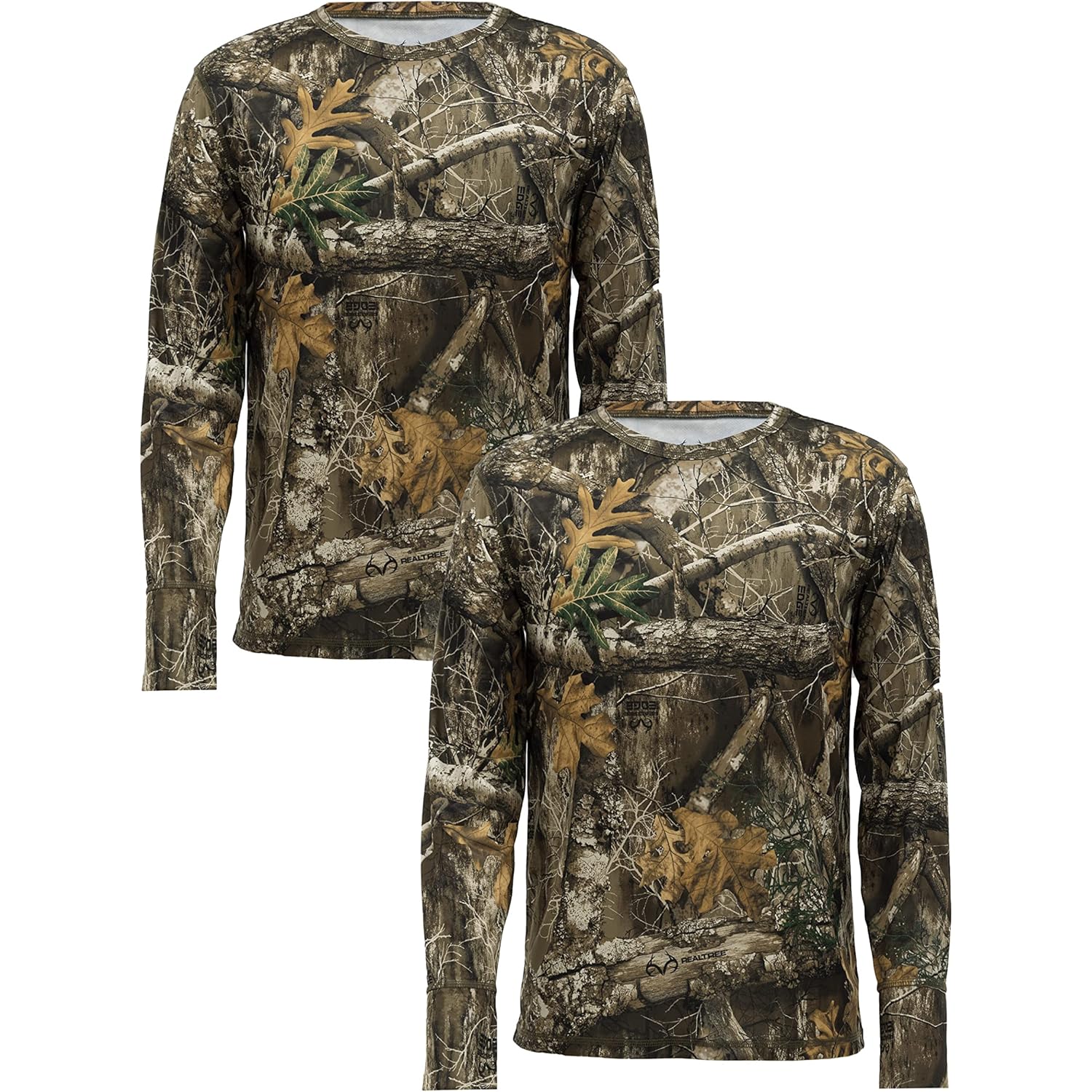 Realtree Herr 2 Pack långärmad Performance t‑shirt