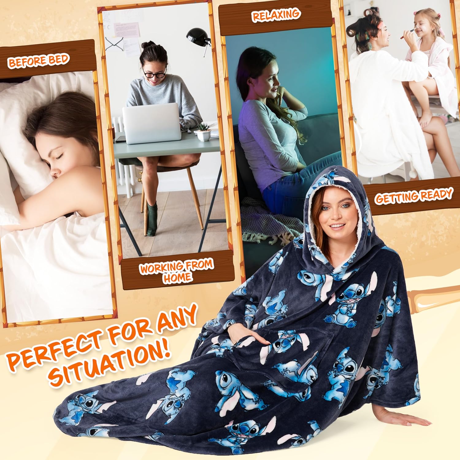 Disney Stitch Blanket hoodie for Dam and Teenagers - Image 5