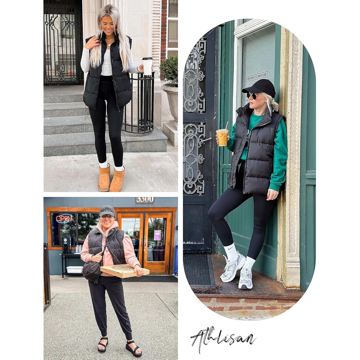 Athlisan Dam Zip Up puffer väst Stand Collar - Image 5