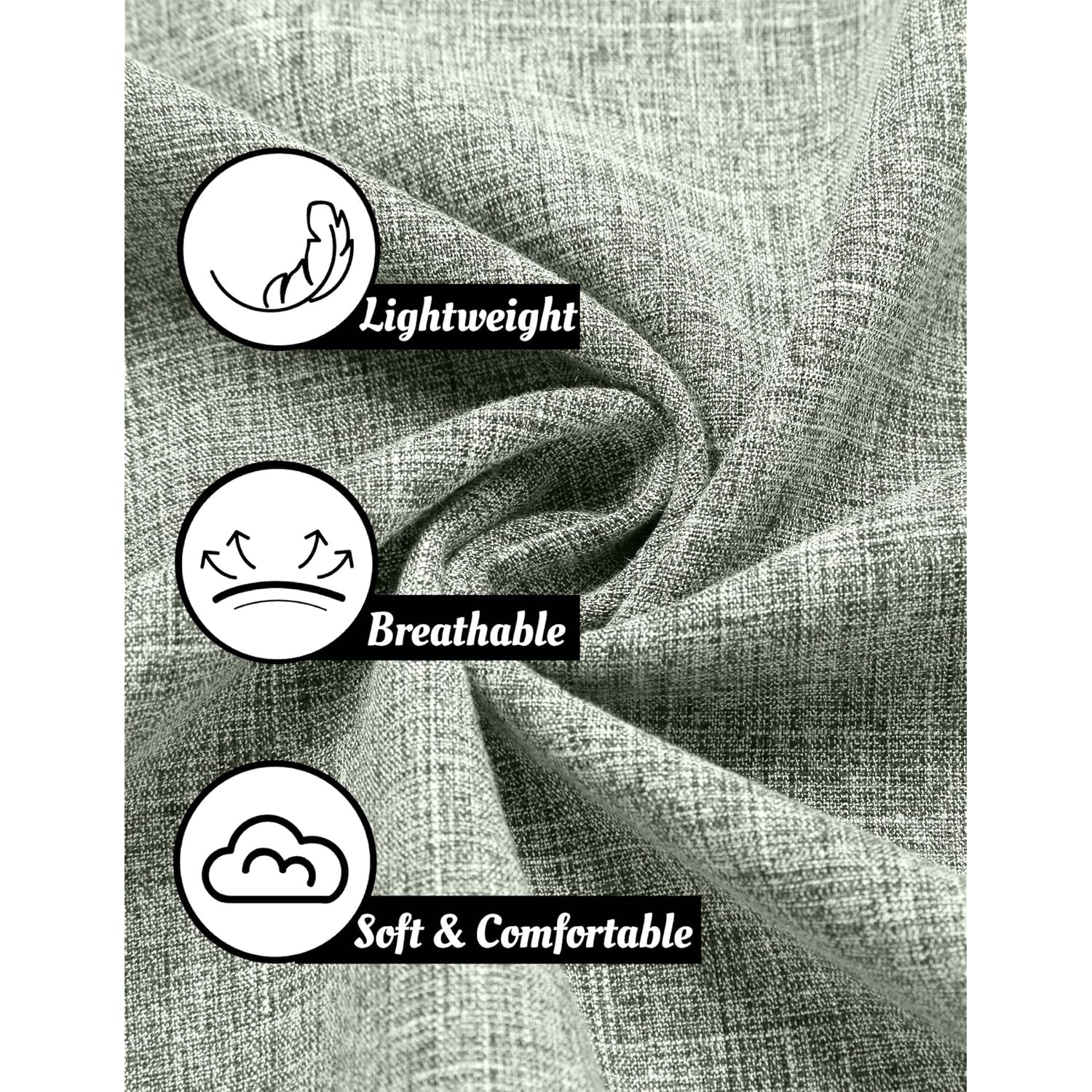 COOFANDY Herr linne skjorta kortärmad Casual skjorta button-down - Image 5