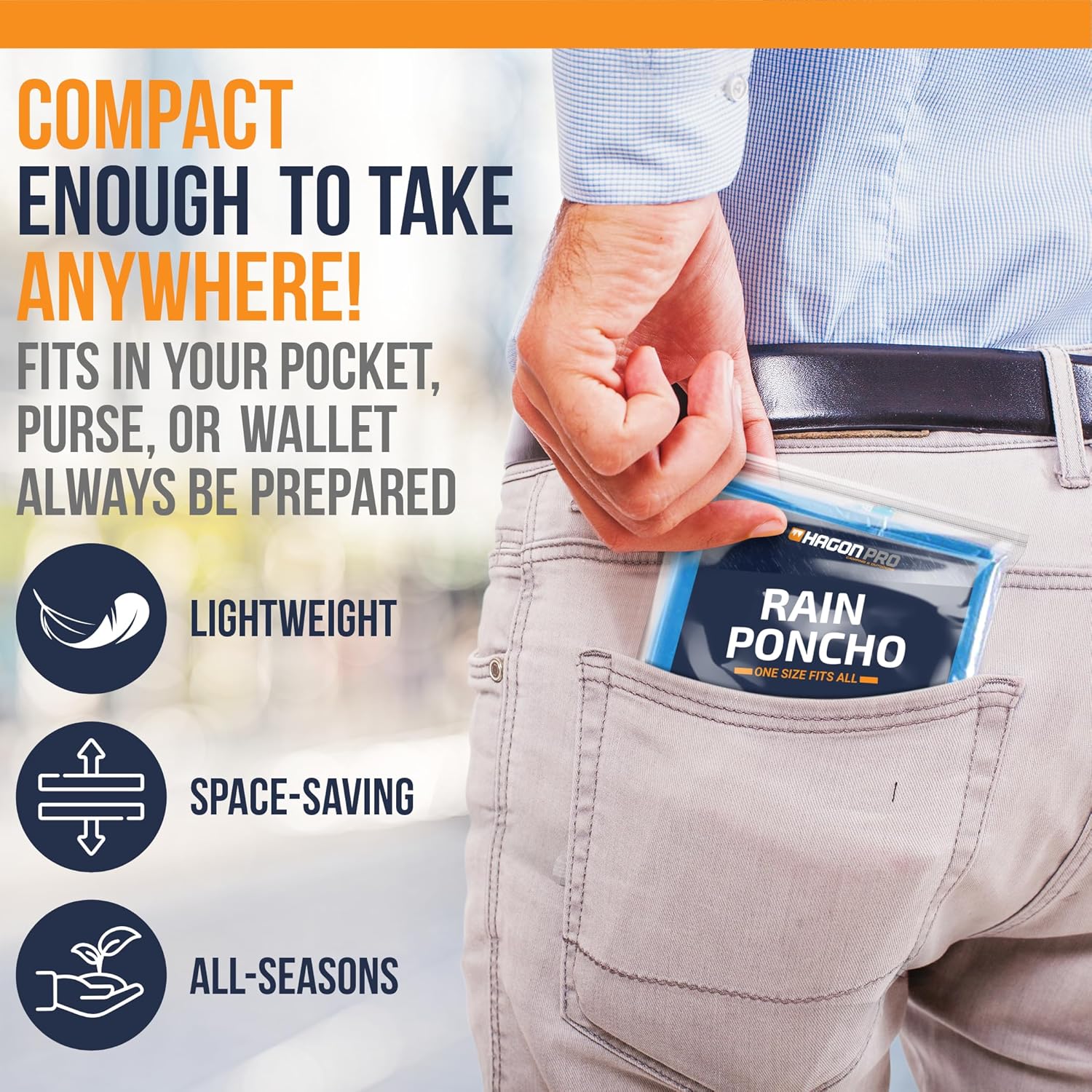 Hagon PRO Disposable Rain Ponchos for Adults (5 - Image 3