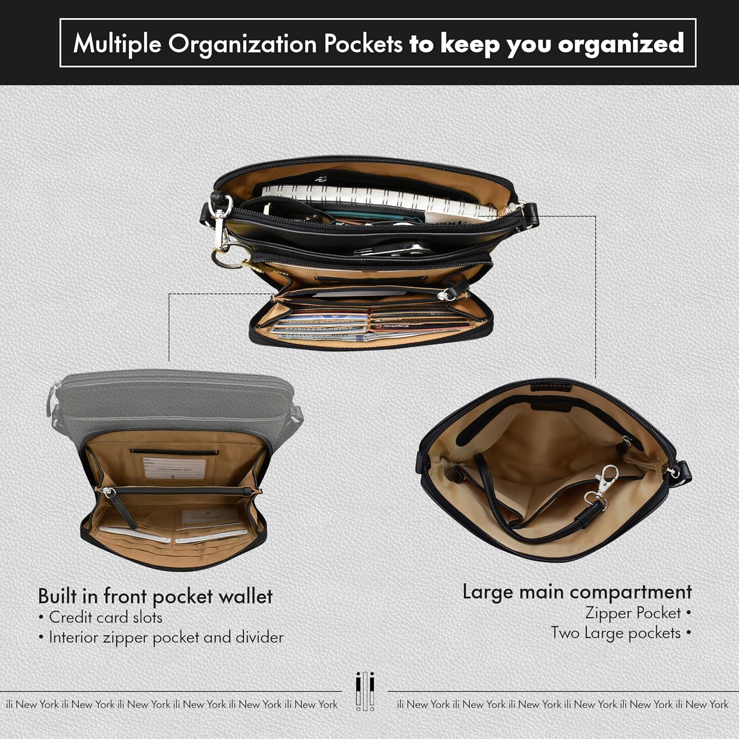 Ili New York Genuine läder crossbody Bags for - Image 3