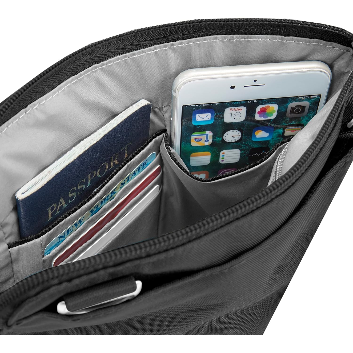 Travelon Anti-theft Classic Slim Double Zip crossbody - Image 8